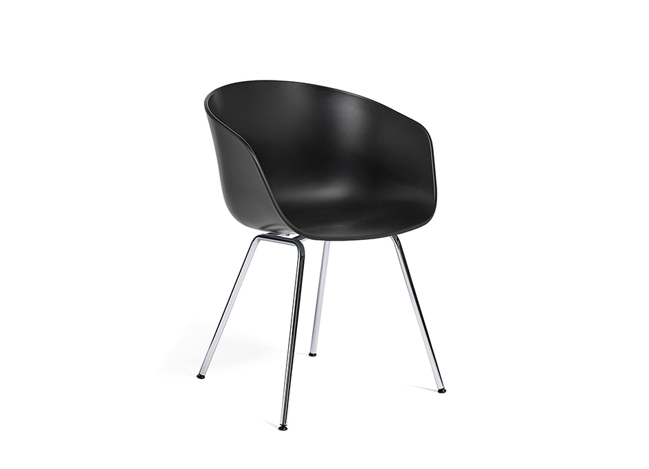 small black leather club chair